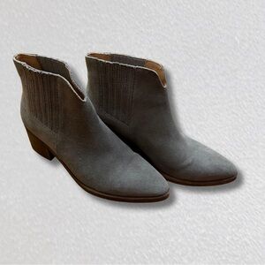 Madewell Gray Suede Ankle Booties